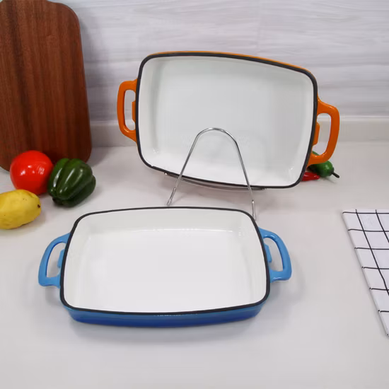 Plat de cuisson en fonte céramique porcelaine émaillée 29X21cm