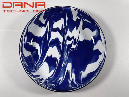 Chine Logo personnalisé jante roulée en métal Splash éclaboussures salade fruits riz émaillé Camping sucre émail bol de mélange