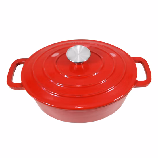 Rôtissoire ovale en fonte émaillée, taille d'usine en Chine 27x21x10cm